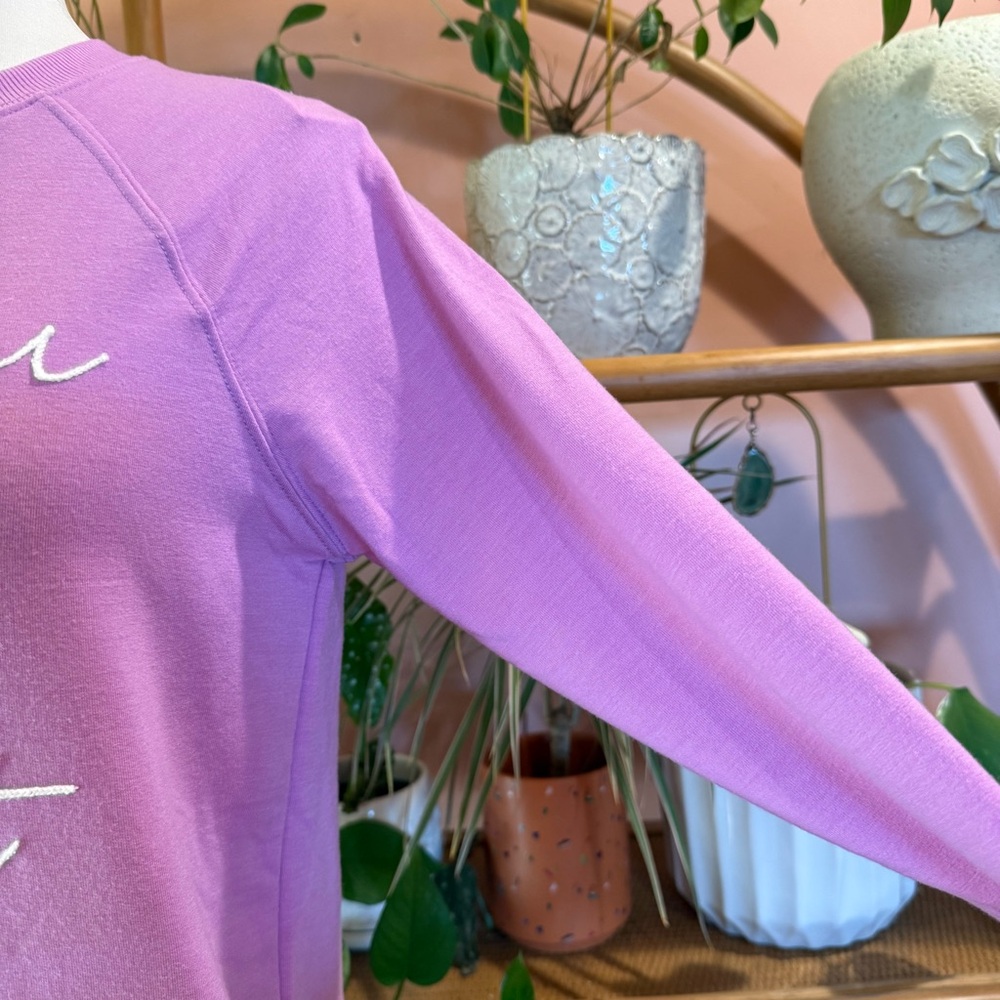 Workshop Republic Clothing See You At Sunset Purple Graphic Sweatshirt XS NWT - Picture 4 of 7